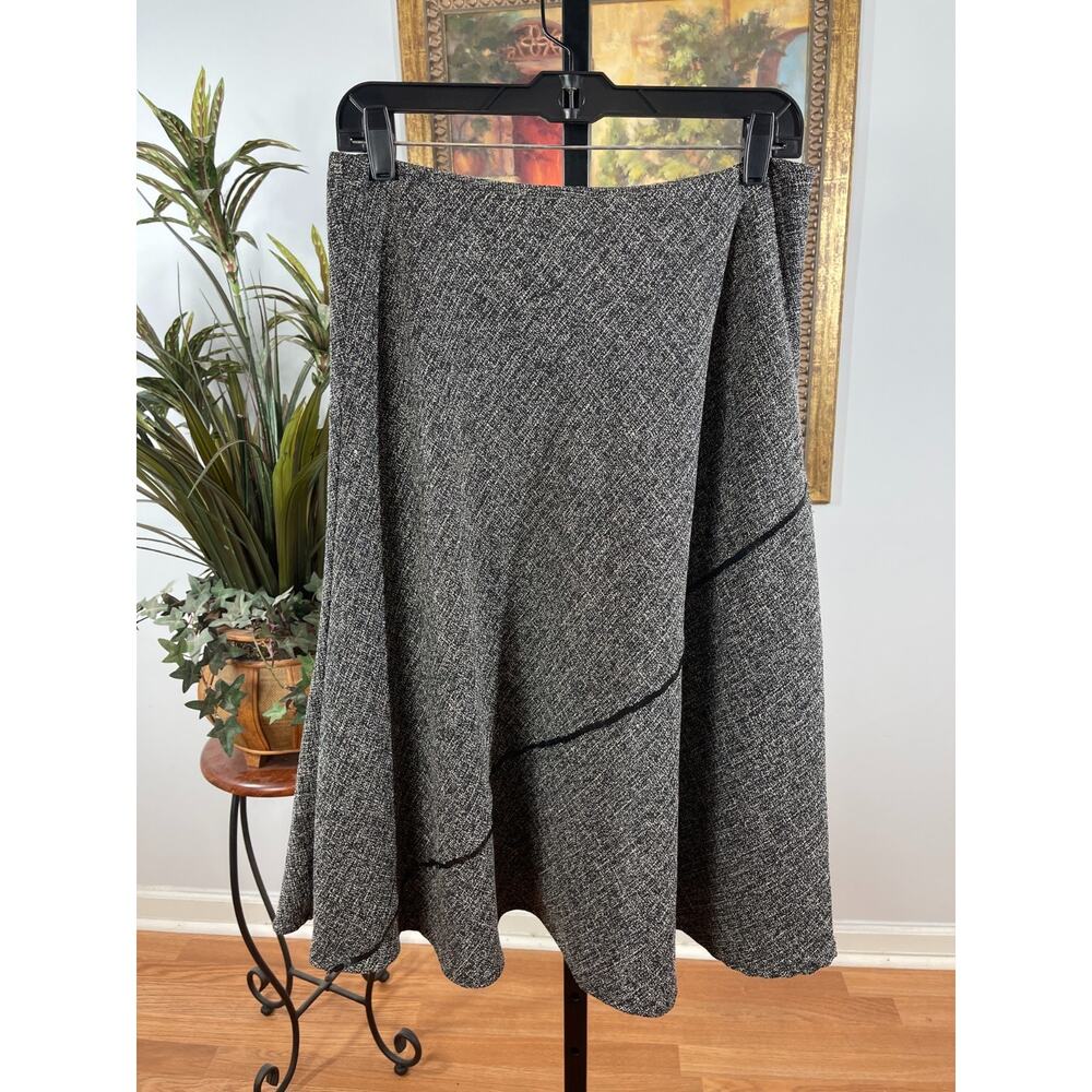 Richard Marcolm Midi Skirt Women's Size 8 Gray Tweed Classic Core Minimalist